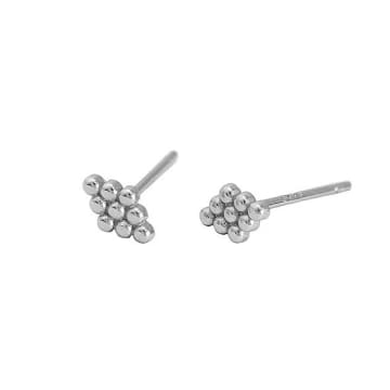 Curiouser Collection Sterling Silver Dotted Diamond Stud Earrings In Metallic