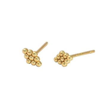 Curiouser Collection Gold Plated Dotted Diamond Stud Earrings
