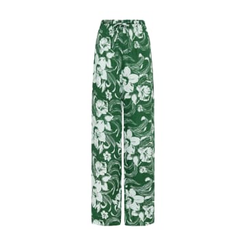 Faithfull The Brand Le Pacifique Pants In Camara Floral Green