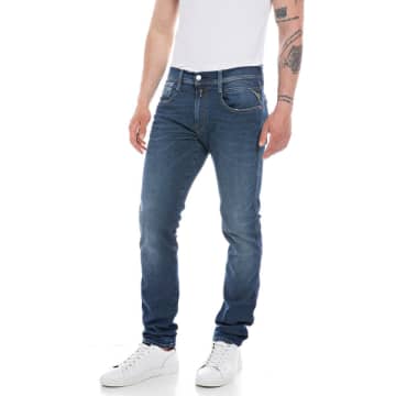 Replay Hyperflex Re Used Anbass Slim Tapered Jeans In Blue