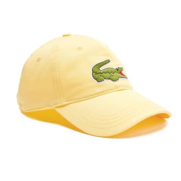 Lacoste Unisex Adjustable Organic Cotton Twill Cap - One Size In Yellow
