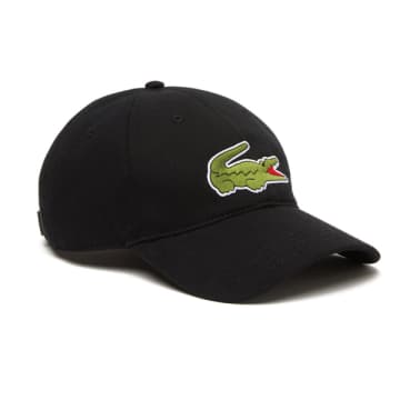 Shop Lacoste Rk9871 Large Croc Cap In Black