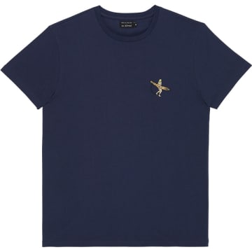 Bask In The Sun X Oui Romane Embroidered Tee Shirt In Blue