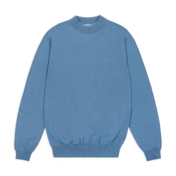 Shop Burrows And Hare Mock Turtle Neck In Blue