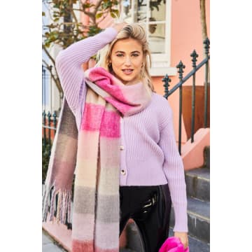 Libby Loves Pink Mix Lennie Check Scarf