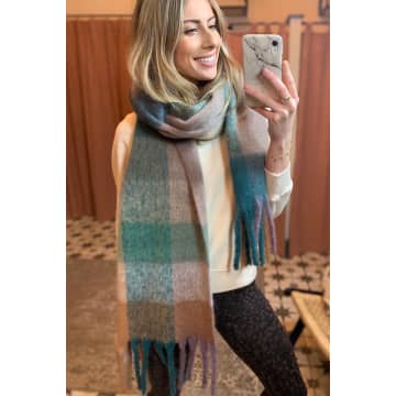 Libby Loves Forest Green Lennie Check Scarf