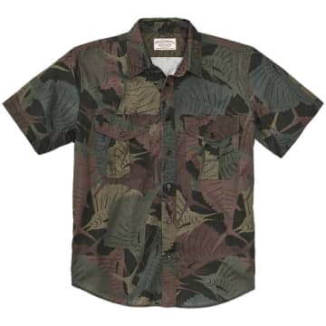 Filson Short Sleeve Washed Feather Cloth Shirt In Green