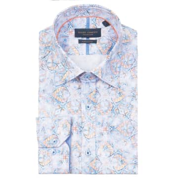Guide London Moroccan Title Print Shirt In Blue