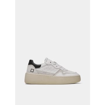 D.a.t.e. Step Calf Sneaker In Leather In White