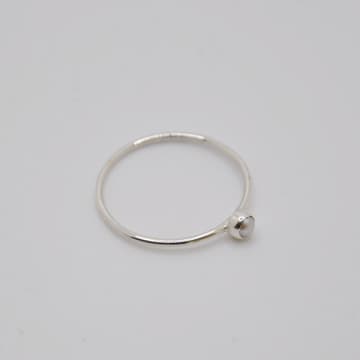 Bon Bon Fistral Silver Pearl Stacking Ring In Metallic