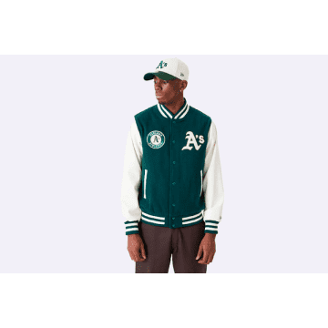 New Era Oakland Athletics heritage varsity jacket in green