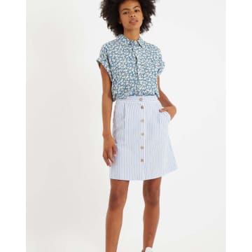 Lilac Rose Louche Hela Sail Stripe A-line Mini Skirt In Blue