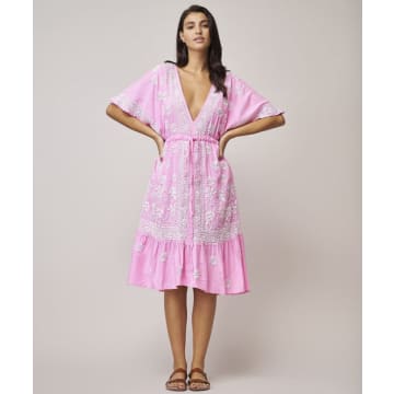 Dream Embroidered Coverup Dress In Pink