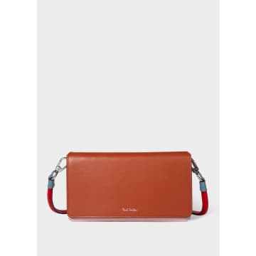 Paul Smith Tan Multi Colour Leather Phone Holder Bag In Neutrals