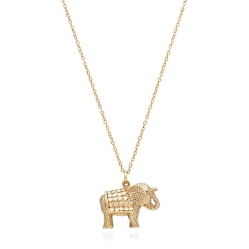 Anna Beck Large Elephant Charm Necklace In Gold