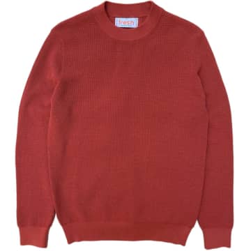 Fresh Crepe Cotton Crewneck Jumper In Cayenne Red