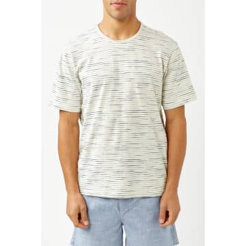 Corridor Frequency Striped Short Sleeve Crewneck Tee In White