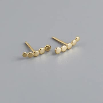 Curiouser Collection Five Dot Climber Earrings In Gold Plated Sterling Silver
