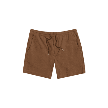 Far Afield House Shorts In Seersucker Brown