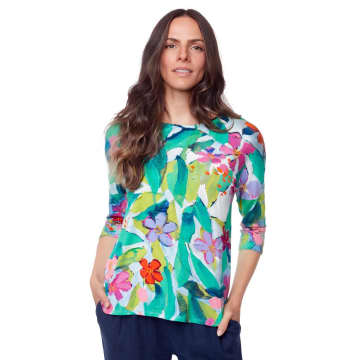 Claire Desjardins Green Multi Abstract Top
