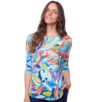 Claire Desjardins Blue Multi Abstract Top