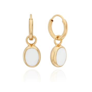 Anna Beck White Agate Oval Charm Earrings In Gold