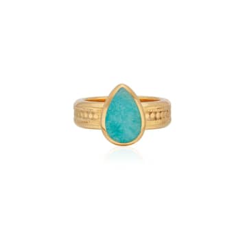 Anna Beck Amazonite Drop Cocktail Ring Gold