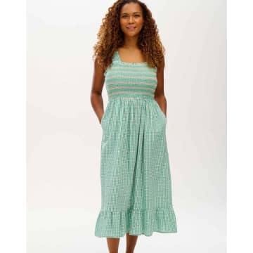 Lilac Rose Sugarhill Maddy Shirred Sundress In Green Gingham