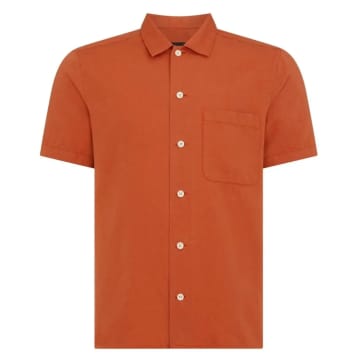 Remus Uomo Paolo Linen Blend Shirt In Orange
