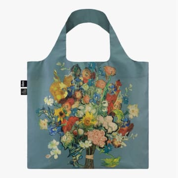 Loqi Van Gogh Bouquet Shopping Bag In Blue