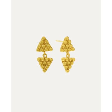 Ottoman Hands Azar Gold Triangle Drop Earrings