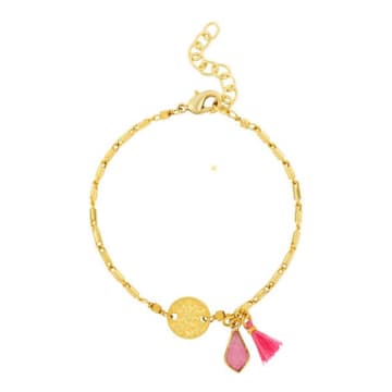 Ashiana London Valentina Pink Bracelet In Gold