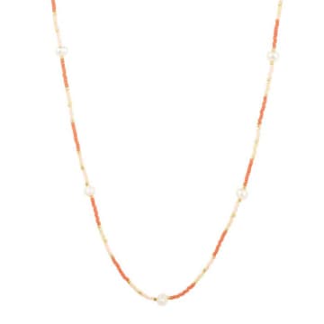 Ashiana London Giusy Pink Choker Necklace In Orange