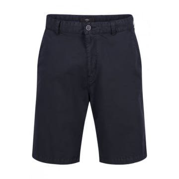 Fynch Hatton Navy Cotton Stretch Chino Shorts In Blue