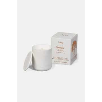 Aery Nordic Cedar Scented Candle In White