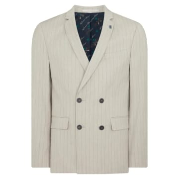 Remus Uomo Franco Double Breasted Pinstripe Jacket In Grey