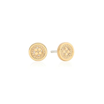 Anna Beck Classic Smooth Border Mini Stud Earrings Gold
