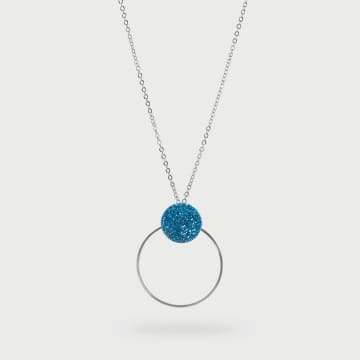 Katerina Vassou Long Silver And Blue Necklace In Metallic
