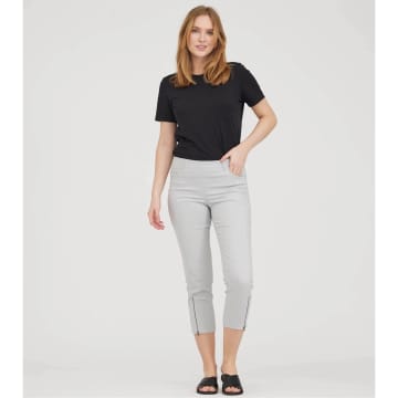 Laurie Light Grey Piper Regular Crop Trousers