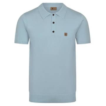 Gabicci Vintage Jackson Knitted Polo In Blue