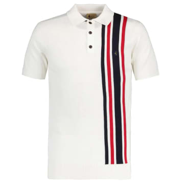 Gabicci Vintage Soda 3-button Knitted Polo Shirt In White