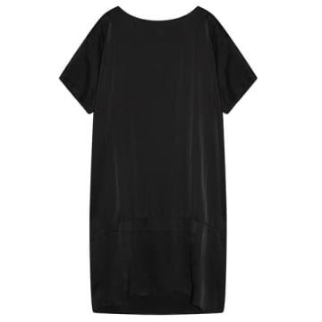 Cashmere-fashion-store Crossley Seiden-mix Dress Sult Round Neck Cutout Short Arm In Black