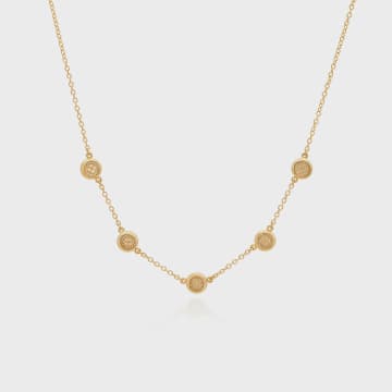 Anna Beck Classic Smooth Rim Station Necklace In Gold