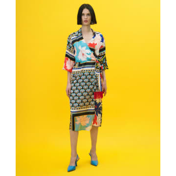 Access Fashion Printed Midi Wrap Dress