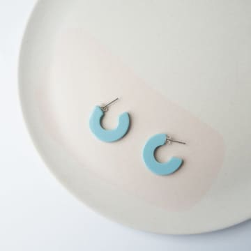 Custom Made Lux Mini Hoop Earrings In Blue