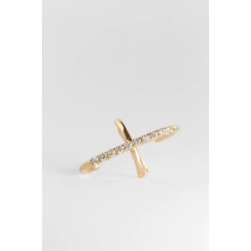 Acmée Earring The 18 -carat Yellow Gold Cross Recycled And Diamonds