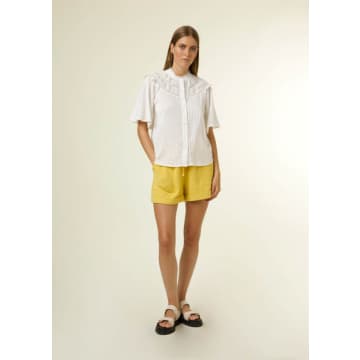 Frnch Aude Ss Detailed Blouse In White