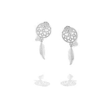 Curiouser Collection Sterling Silver Dream Catcher Stud Earrings In Metallic