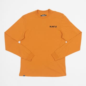 Kavu Ls Etch Art T-shirt In Butterscotch In Orange