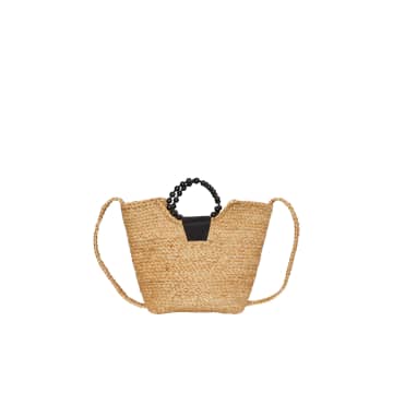 Pieces Black And Beige Jute Day Bag